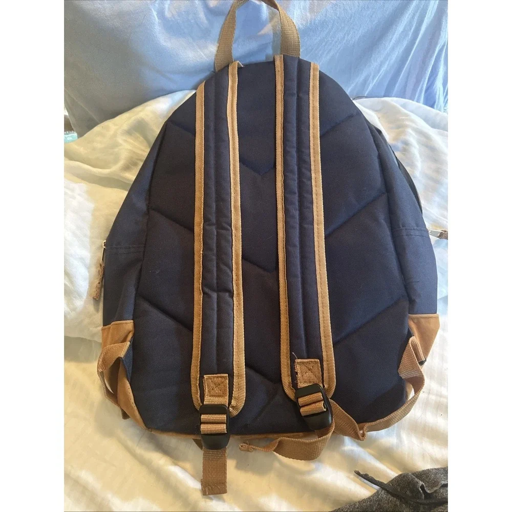 trailmaker backpack Dark Blue Faux Leather Bottom/trim School Computer Bag